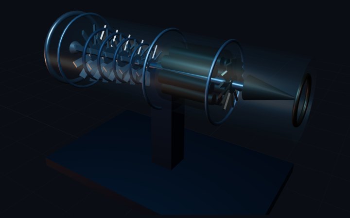 GE J85 (hydromech) rendered in the simulator