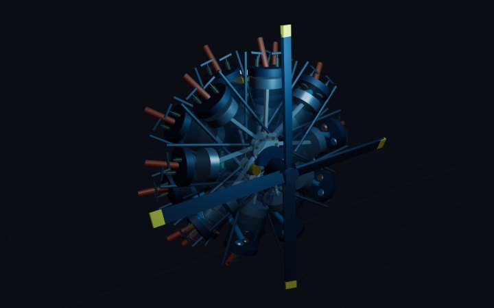 P&W R-2800 Double Wasp (18-cyl twin-row) rendered in the simulator