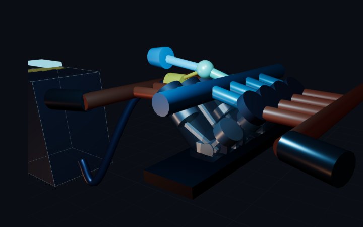 V8 5.0L 90° rendered in the simulator